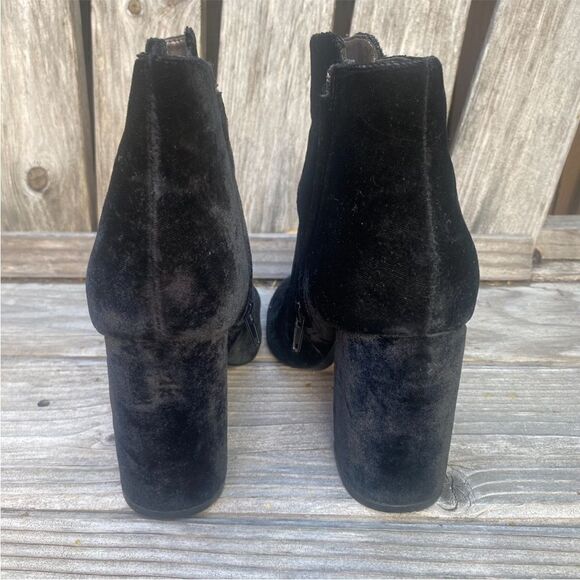 Mango Velvet heel ankle boot black size 7 - Picture 3 of 10